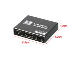 Mini Active HDMI Splitter 1X2 เวอร์ชั่น 2.0 4K@60Hz