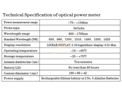 เครื่องวัดแสงไฟเบอร์ออฟติก Power Meter 