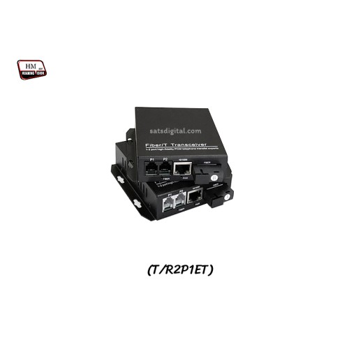 PCM Voice 2 Phone + 1 LAN 10/100 To Fiber Optic