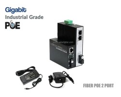 Gigabit Industrial PoE Fiber Switch 1X2 Port 20KM