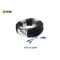 สายไฟเบอร์ออฟติก 2 Core SM เข้าหัว SC/UPC ยาว 200 เมตร