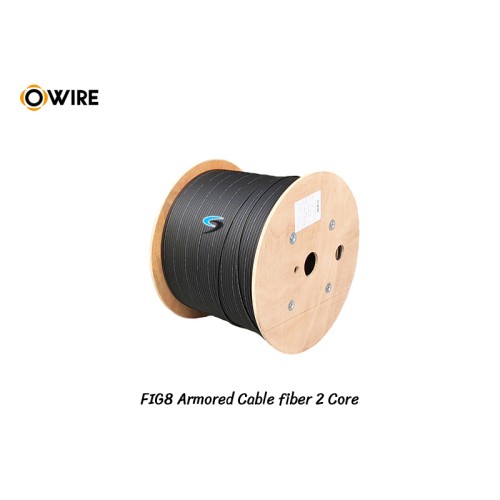 สายไฟเบอร์ออฟติก FIG.8 SM 2 CORE Armored LSZH (1KM) สายไฟเบอร์ออฟติก FIG.8 SM 2 CORE Armored LSZH (1KM)