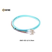 Pigtail 12 Core LC/UPC MM OM3 0.9mm ยาว 1.5 เมตร