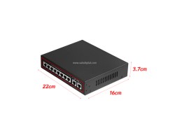 Gigabit PoE Switch 8 Port + 2 LAN GE Uplink